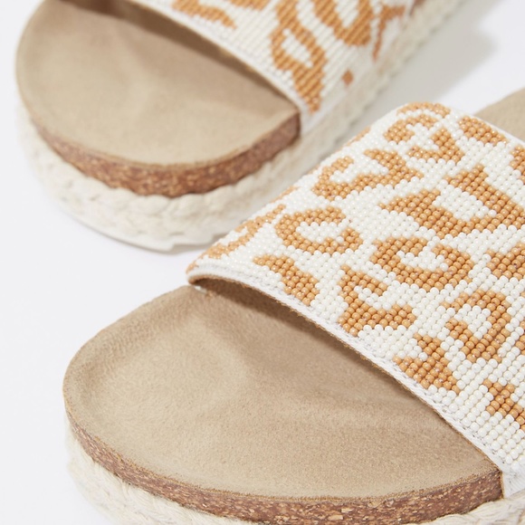 Yara Beaded Leopard Pool Slide Sandals - Picture 5 of 5